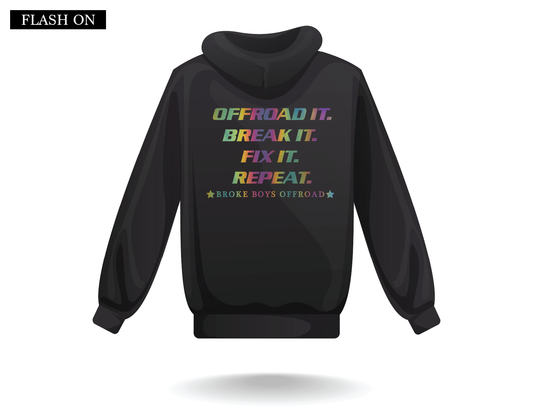Broke Boys Trail Hoodie - Reflective Oil Slick Edition