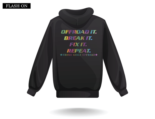 Broke Girls Trail Hoodie - Reflective Oil Slick Edition