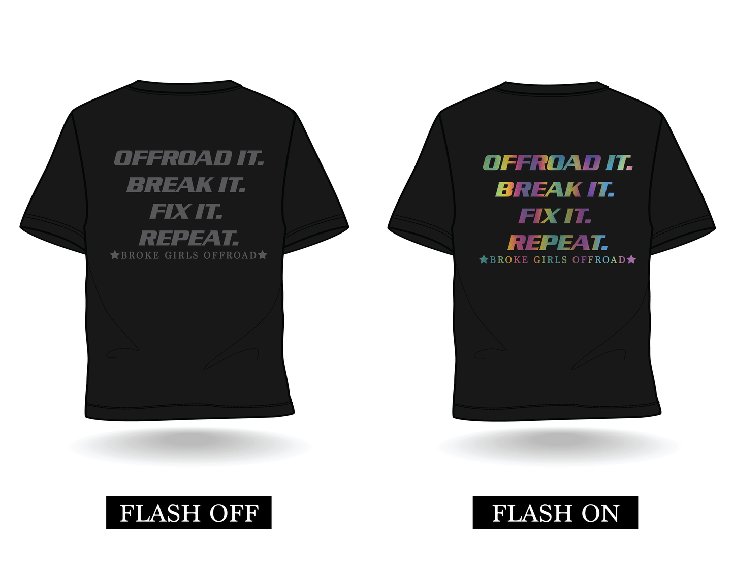 Broke Girls Trail Tee - Reflective Oil Slick Edition