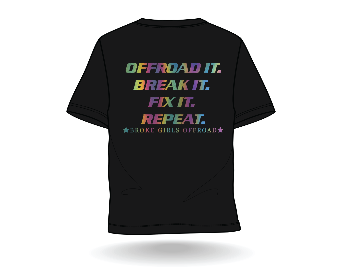 Broke Girls Trail Tee - Reflective Oil Slick Edition