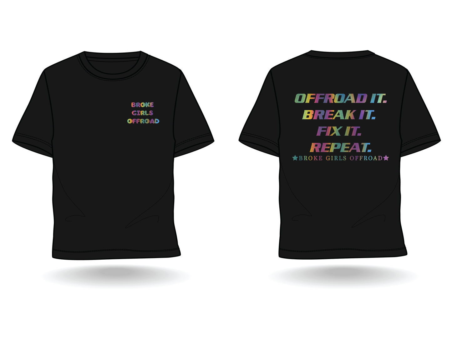 Broke Girls Trail Tee - Reflective Oil Slick Edition