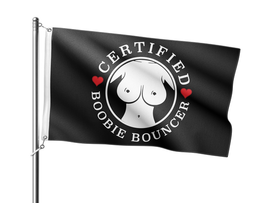 "Certified Boobie Bouncer" Full-Sized Flag