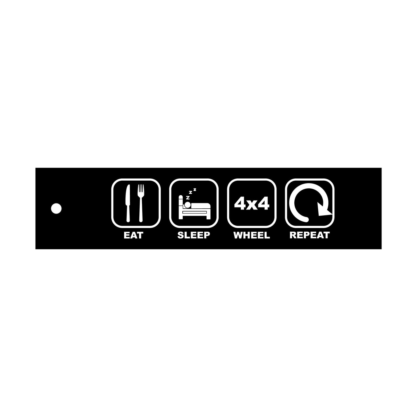 "Eat, Sleep, Wheel" Flight Tag