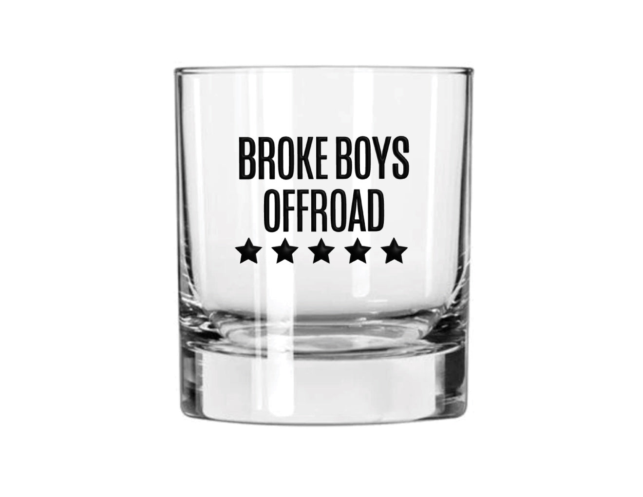 Broke Boys Wanted Logo Whiskey Glass