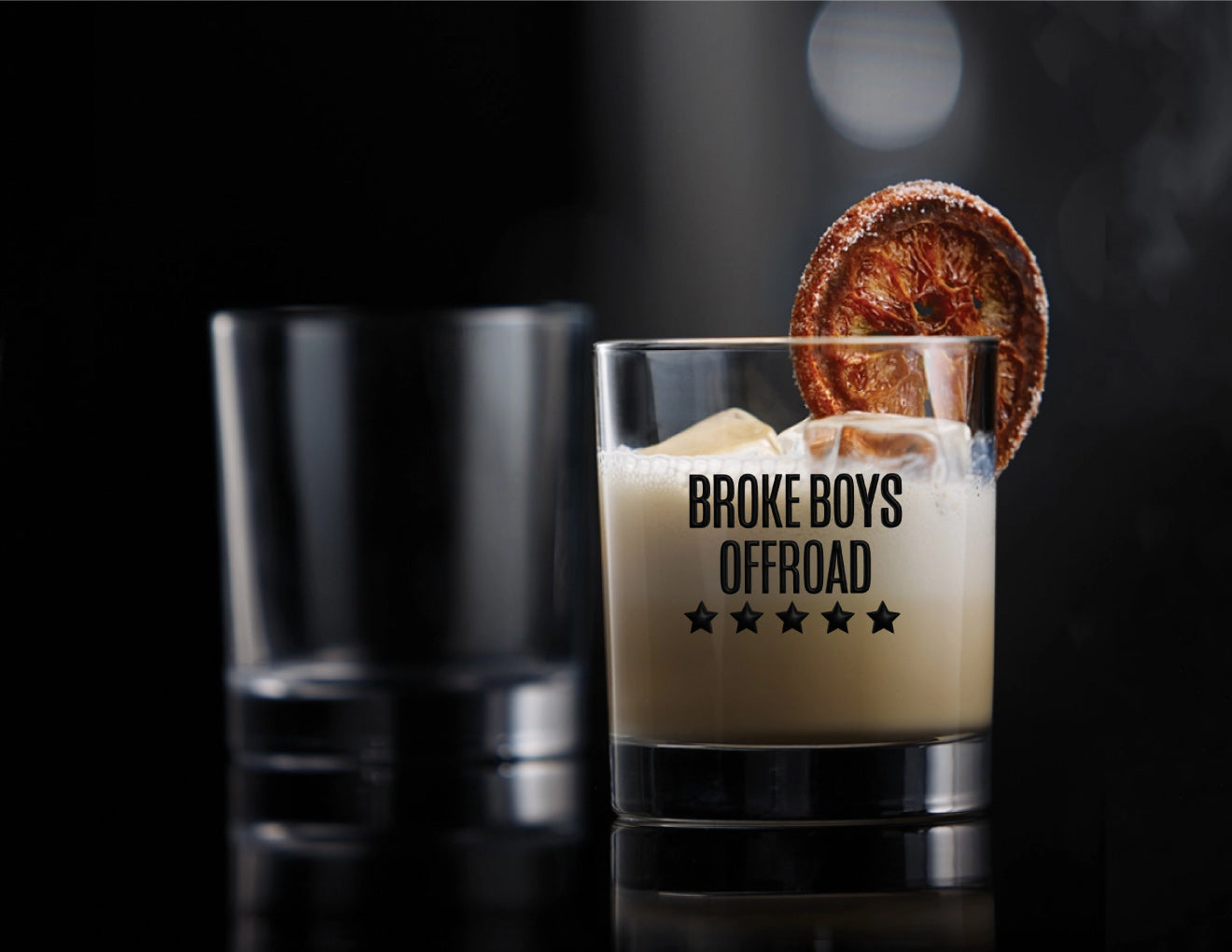 Broke Boys Wanted Logo Whiskey Glass