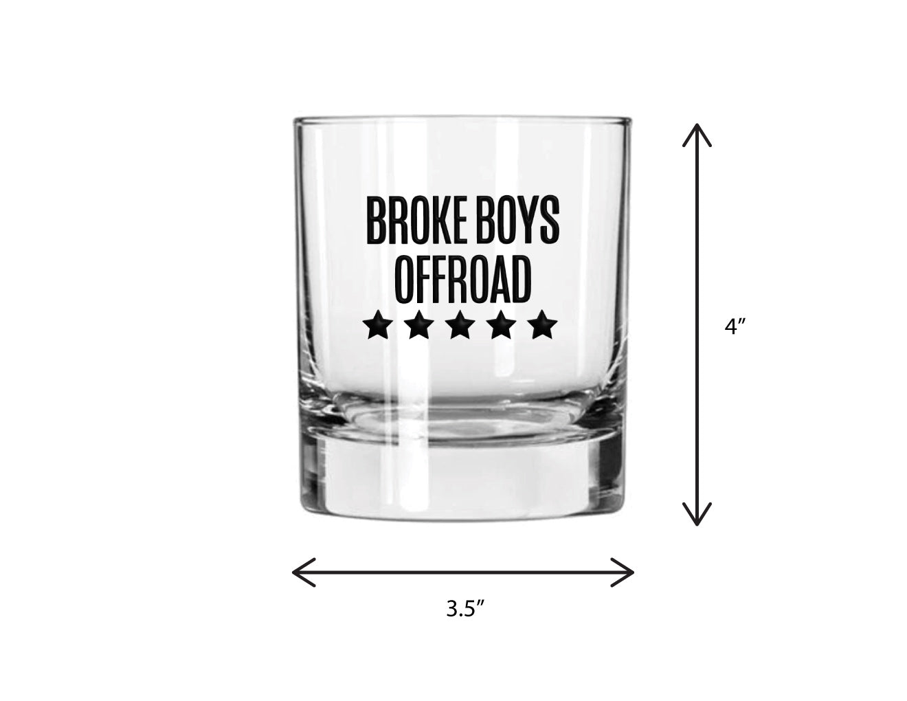 Broke Boys Wanted Logo Whiskey Glass