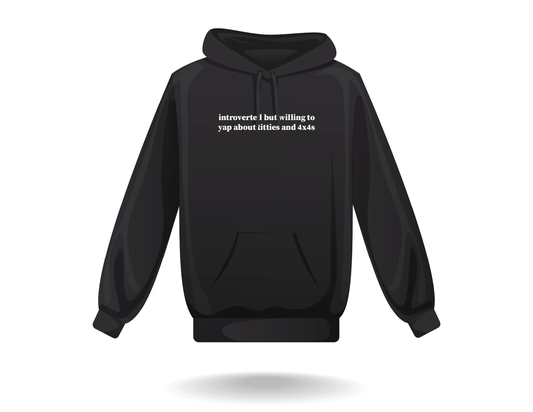 "Introverted but Willing to Yap About Titties and 4x4s" Hoodie