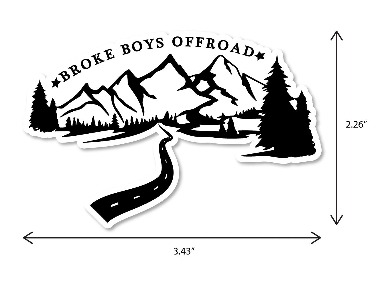 Broke Boys Mountain Range Logo Sticker