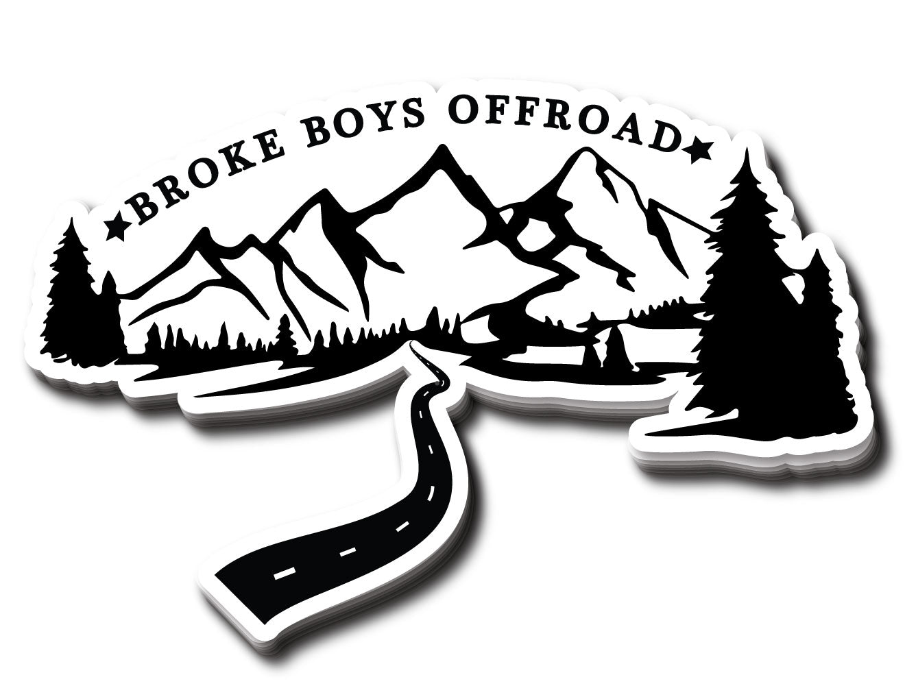 Broke Boys Mountain Range Logo Sticker